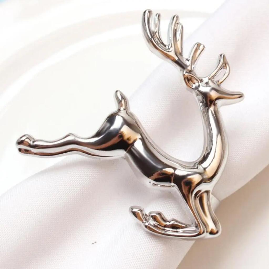 1 Stück-Restaurant Hochzeitsfeier Esstisch De Weihnachten Elch Hirsch Serviettenringe Goldlegierung Serviettenhalter Serviettenringhalter Hotel