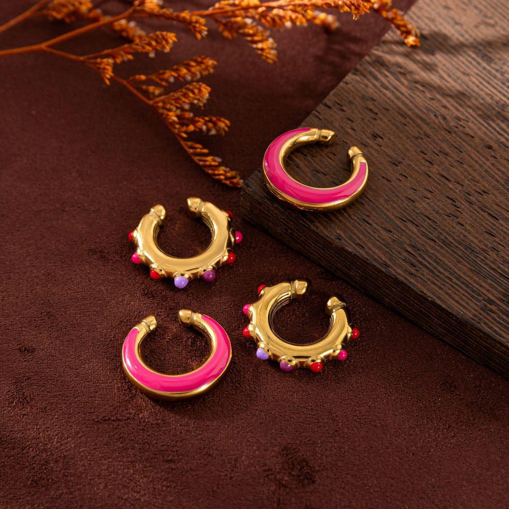 High-End Exquisite Dopamine-Inspired Cross-Border Earrings for Women - Ring-Shaped, Trendy, and Versatile Design