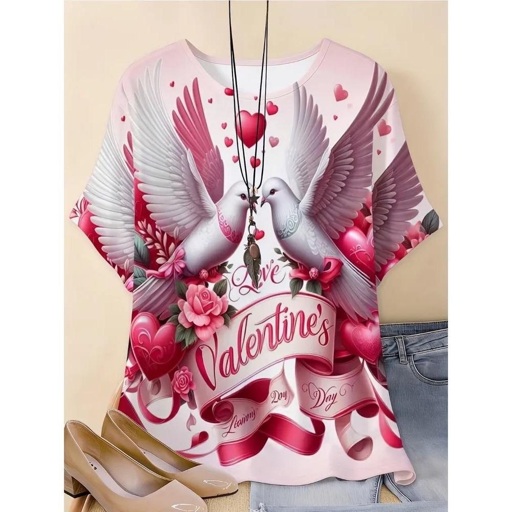 Retro Flower 3D Printed Short Sleeved T-shirt Fashionable Comfortable Soft Breathable Large Loose Womens T-shirt
