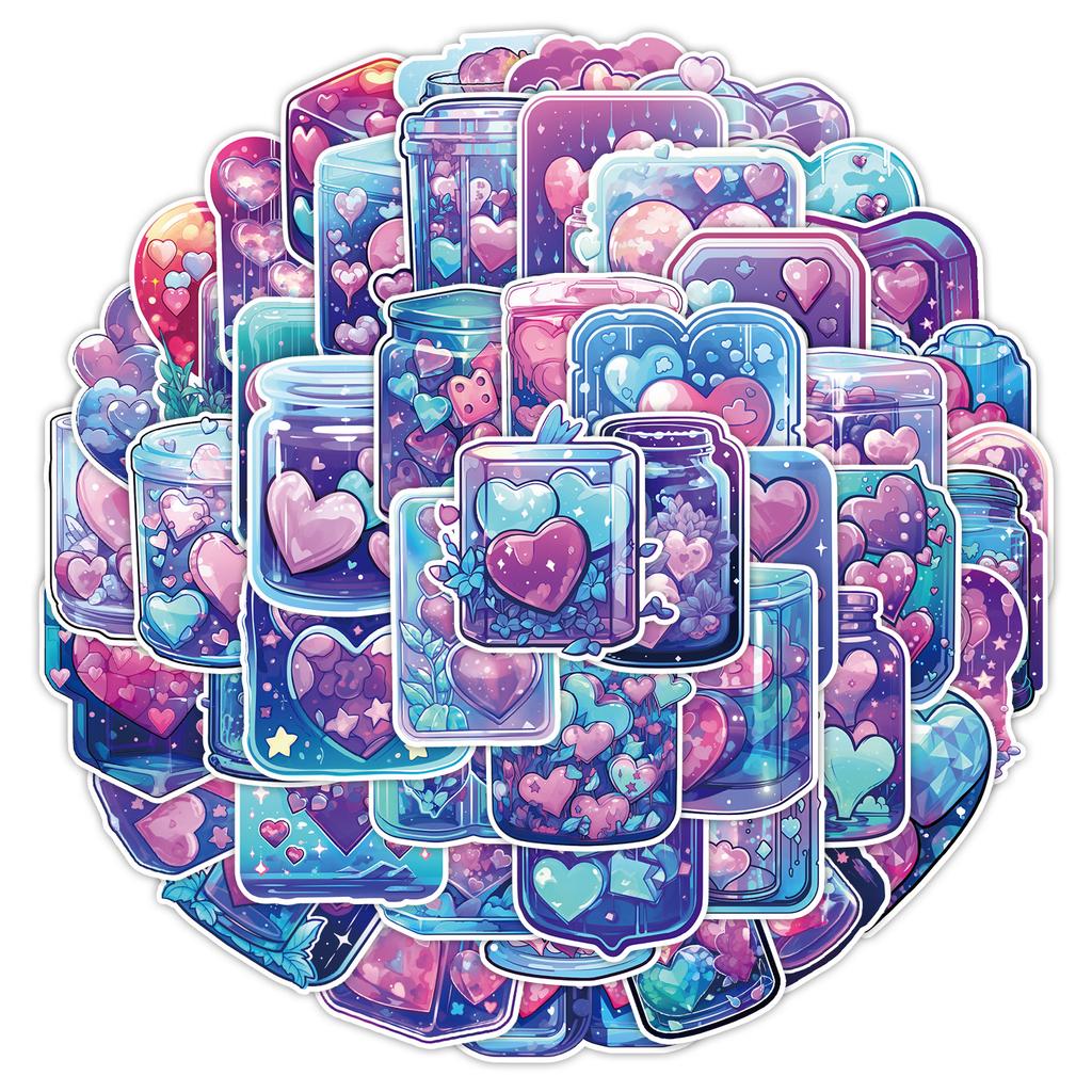 50 Love Bottles Graffiti Stickers Suitcase Computer Mobile Phone Decoration Stickers Waterproof Creative Stationery Stickers