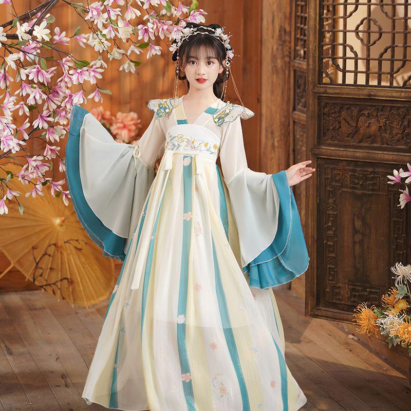 Spring 2025 New Ancient Style Girls' Hanfu Tang Suit Dress