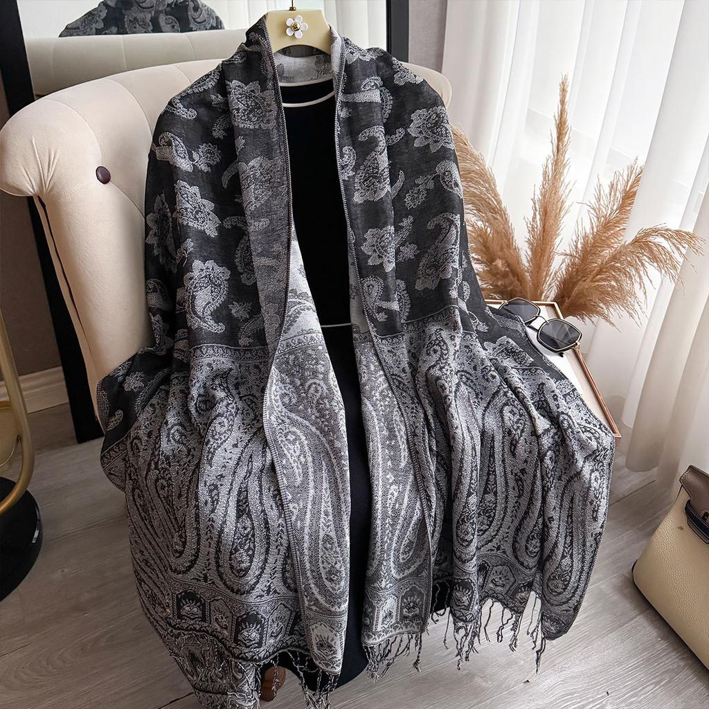 Autumn and Winter Printed Cashew Scarf Air Conditioner Shawl Scarf Imitation Cashmere Warm Fashion Elegant Long Scarf Women