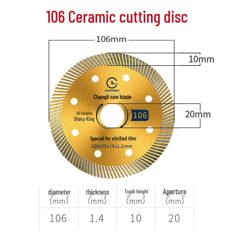 Ultra-thin 105mm Diamond Saw Blade for Ceramic, Marble & Vitrified Tiles - Fits Angle Grinders