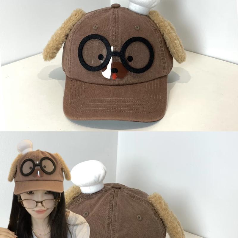 Korean Version of the New Parent-child Cartoon Bear Letter Soft Brim Cap Spring and Autumn Shopping Travel New Baseball Cap