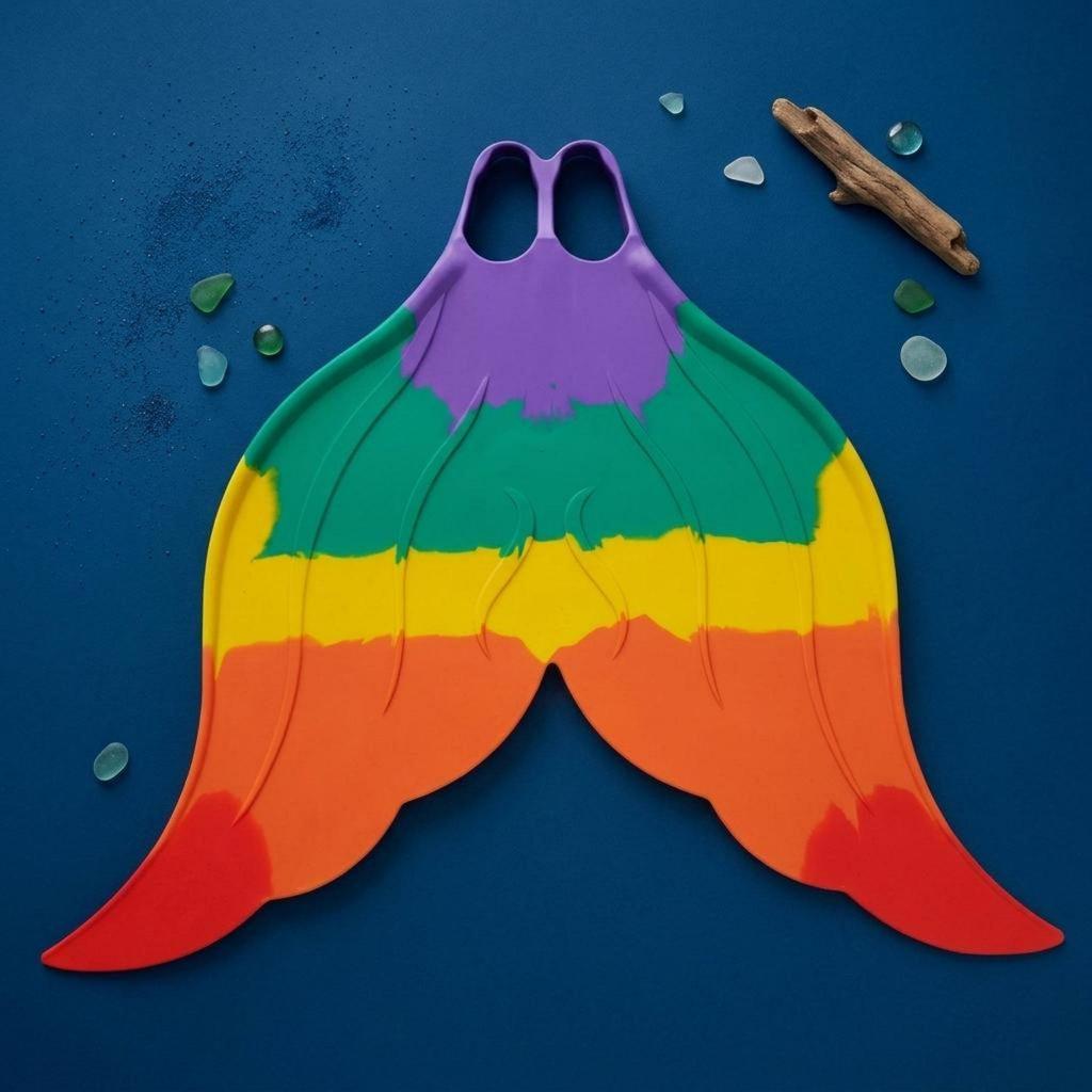 Professional Swimming Fins Mermaid Monofin Silicone Rubber Aquatic Gear Swim