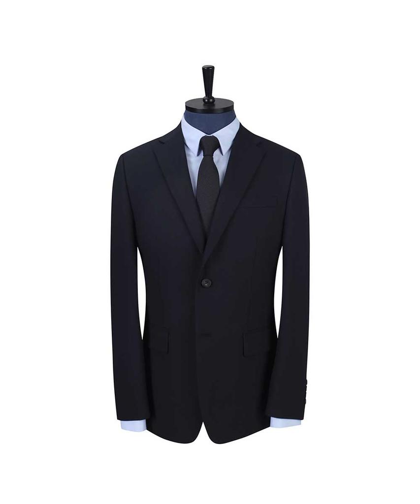 Sieg Wool Blended Herringbone Suit Jacket Navy (Pjjah2016)
