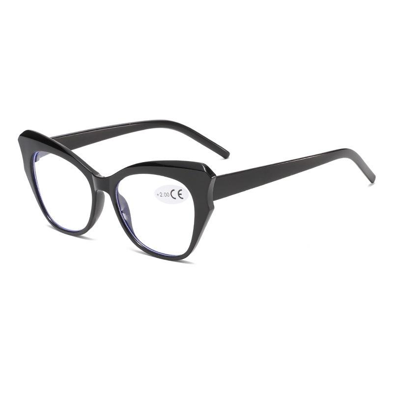 New fashionable women's reading glasses color bag flower high definition retro anti-blue cat eye reading glasses