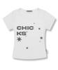 CHICKS Check Asymmetrical Stella Slim Fit Short Sleeve T-Shirt White