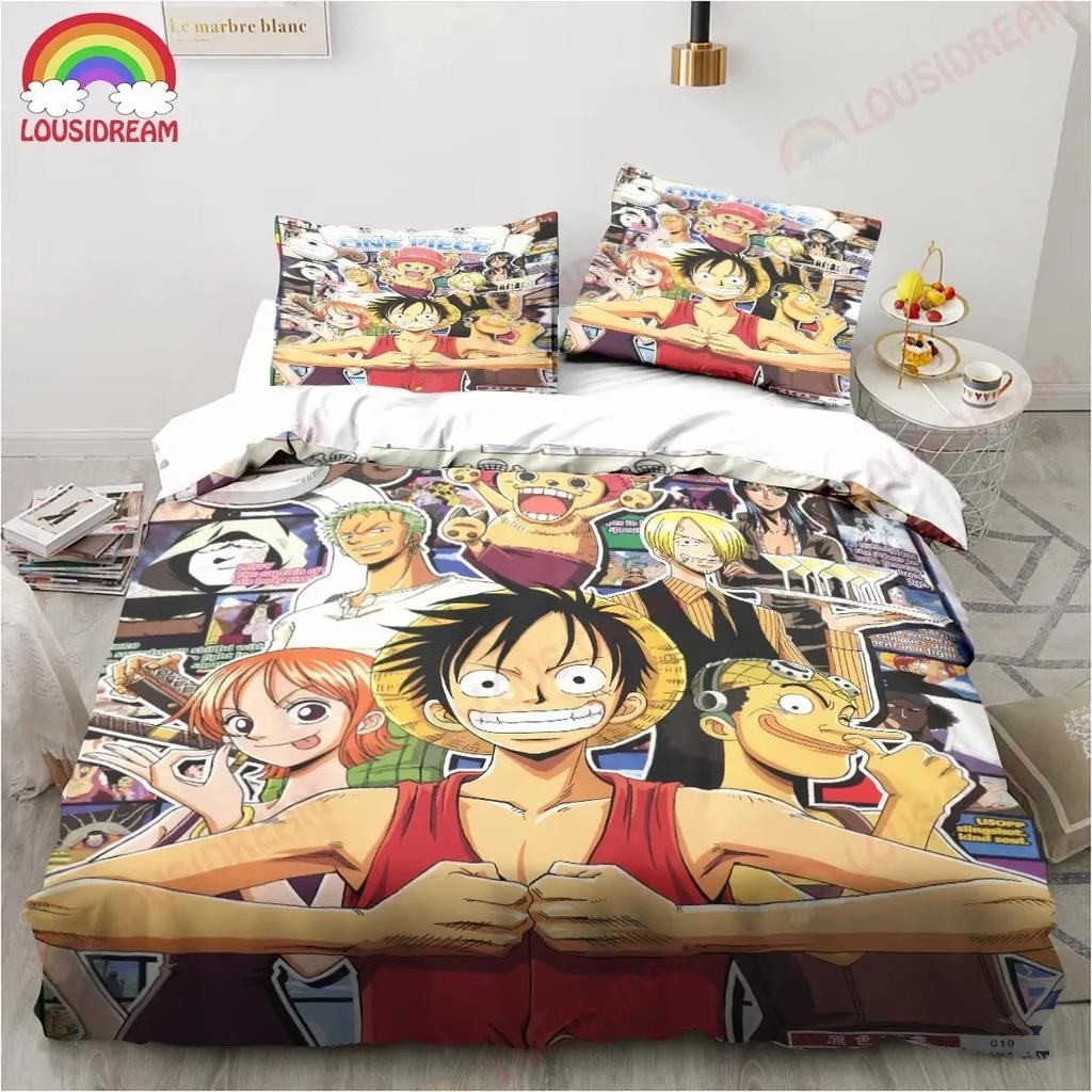 3D Print One Anime P-piece Bedding Set,Duvet Cover Comforter Bed Set Quilt Cover Pillowcase,King Queen Twin Size Boy Girl Adult