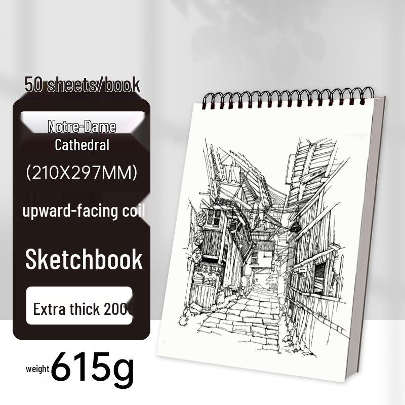 Thickened A4 Cross-border Sketchbook for Art Students: Blank Drawing Book for Pencil and Color