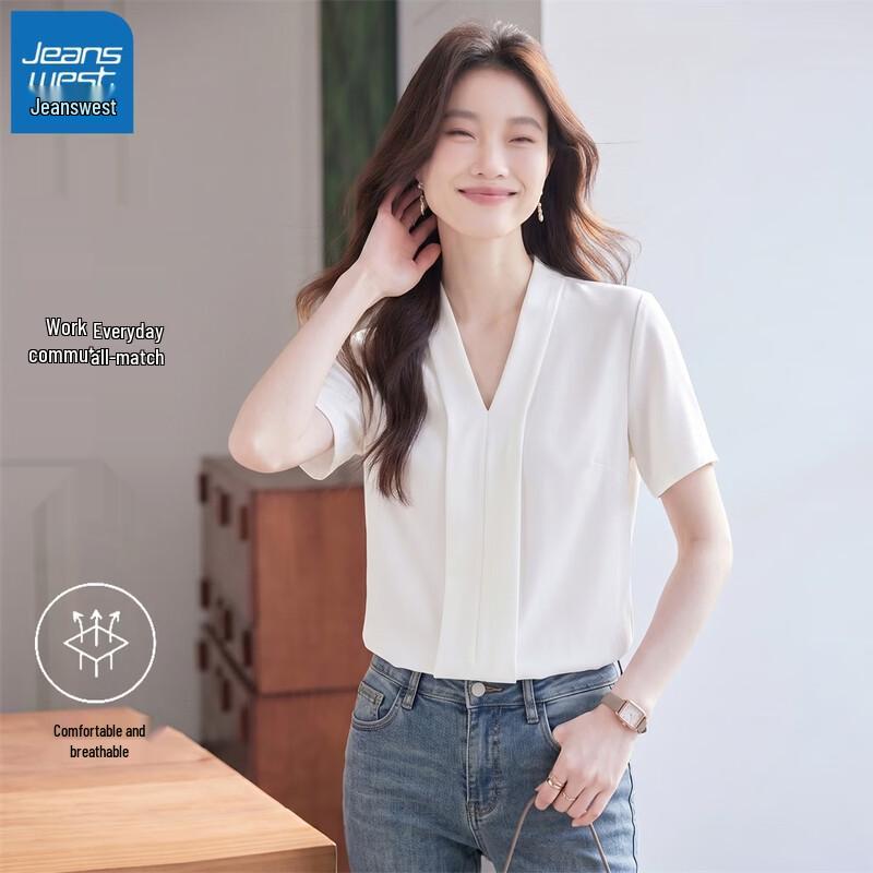 Jeanswest Women s Professional V-Neck Blouse L