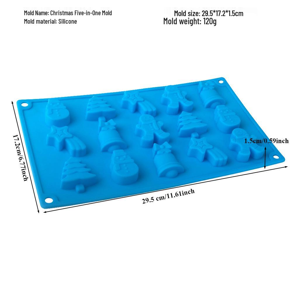 Shenhong Christmas Silicone Mold: 6-Cavity Tree & Santa Decorations for Mousse Cake and Chocolate Baking