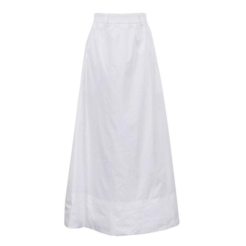 

New Arrival French White Skirt Minimalist Loose High Waist A- line Skirt High Waisted A- line Skirt White M