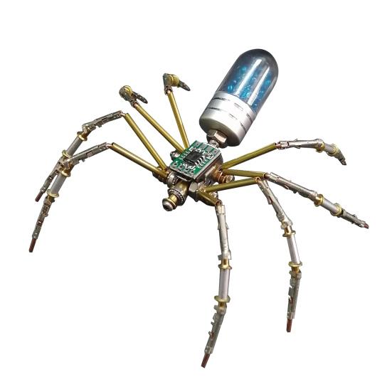 Model Păianjen Mecanic Steampunk Ornament Păianjen Metalic 3D Steampunk Kit Asamblare Păianjen Puzzle DIY Cadou Iubitor de Păianjeni Copii Adulți