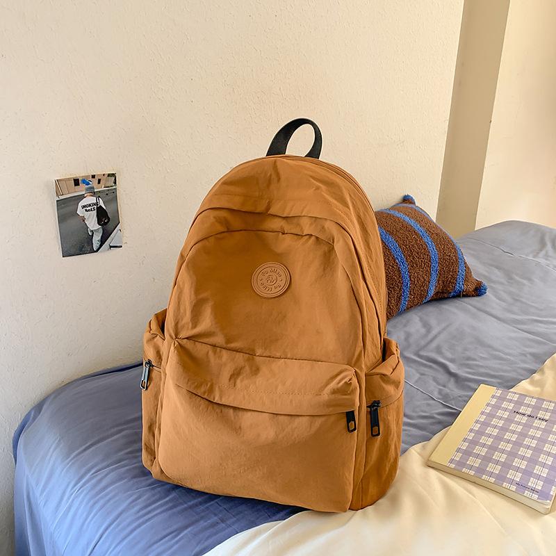 Lazy Schoolbag Female Simple Junior High School Student Backpack Casual Large Capacity Backpack