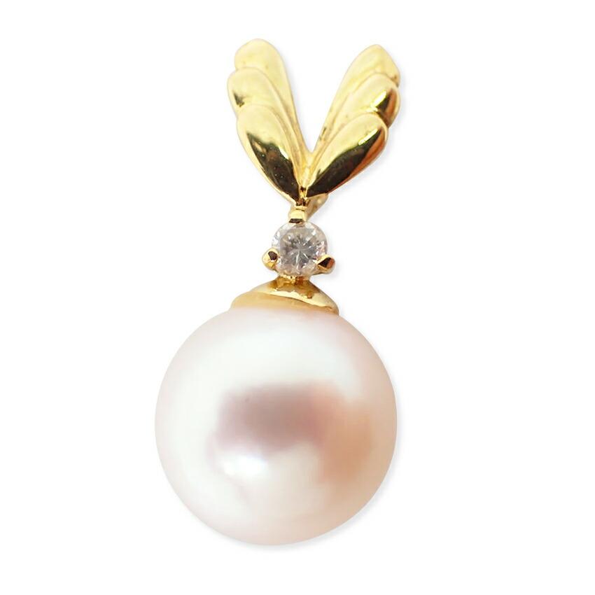 

[Вживаний] K18 Акойя перли/перли діамант підвіска топ/j16-22