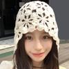 Handmade Crochet Hat Hollows Out Cotton Knitted Hat Women Fashion Hat for Spring and Autumn