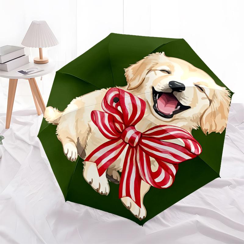 1 szt. Pies, Kok Automatyczny Otwieranie/Zamykanie Składany Parasol, Kompaktowy Przenośny Parasol Podróżny, Idealny na Urodziny/Święta, Uroczy Parasol y042