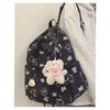 Bear Cartoon Print Backpack Versatile Soft Girl School Bag Teenage Girl Backpack