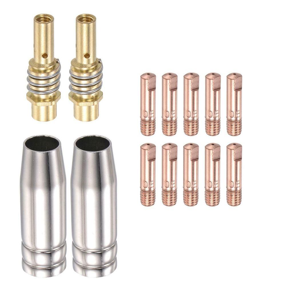 MB 15AK 0.8mm Contact Tip Melt Inert-Gas (MIG) Welder Accessory Set of 14pcs