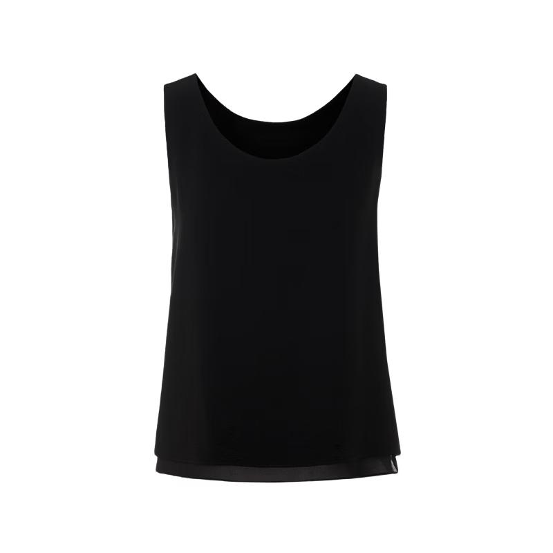 

Langzi U-Neck Faux Two-Piece Sleeveless Top M