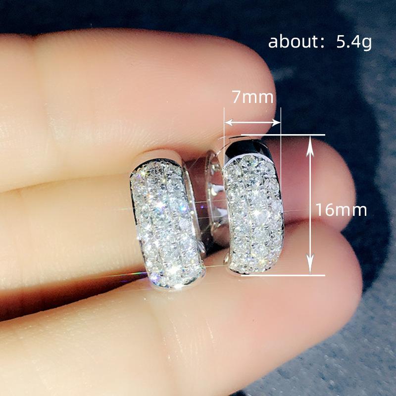 Micro-Inlaid Diamond Exquisite Fashion Earrings High-End All-Match Personality Earrings Ring Female Net Celebrity Fashion