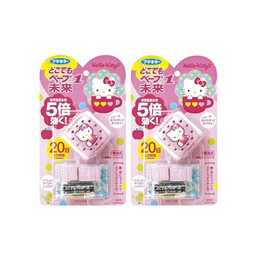 

Fumakilla No. 1 Mirai 2-Pack Insect Repellent with Hello Kitty Design, Arm and Ankle Wearable, Portable, Includes Refills, Long-Lasting Effectiveness