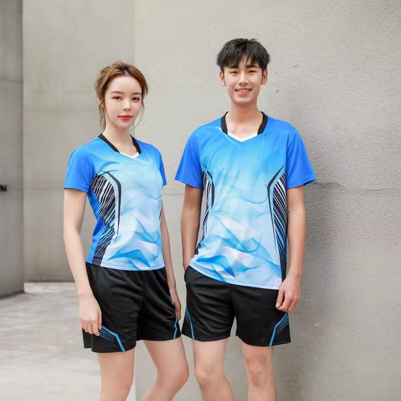 Unisex Short Sleeve Team Uniform for Badminton/Table Tennis - Couples Style