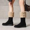 Belt buckle large size women's boots with increased inner height but knee boots matte European and American winter boots round head