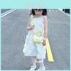 Sweet Tulip Decorative And Folded Design Solid Color Children Shoulder Bag For Summer Casual Use