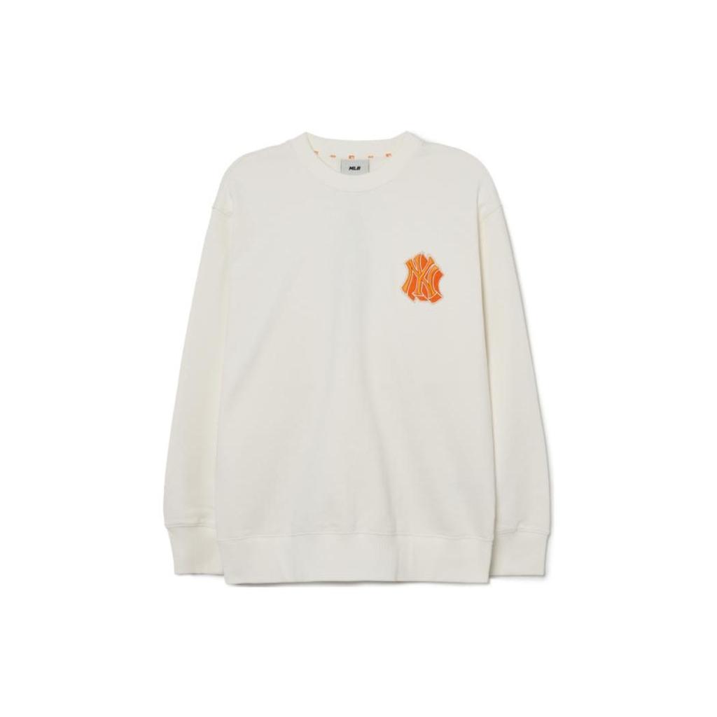 MLB New York Yankees Letter Logo Printed Crewneck Sweatshirt Unisex Sweatshirt Off-White 3AMTM0131-50CRS