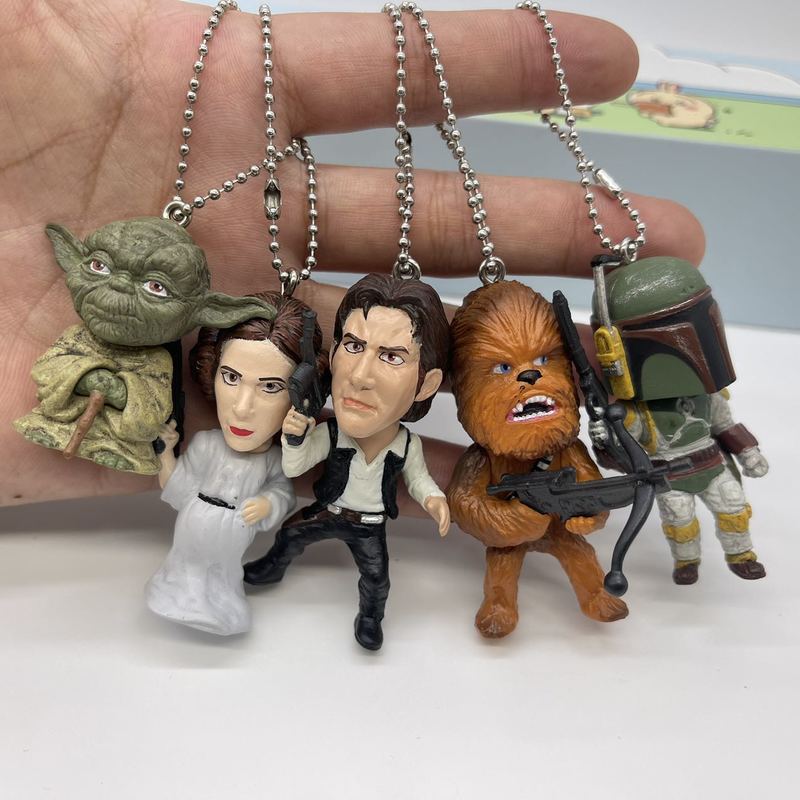 5Pcs Wars Keychain  Kawaii Small Action Figurine Cute Backpack Pendent Phone Ornaments Perfect Surprise Present Birthday