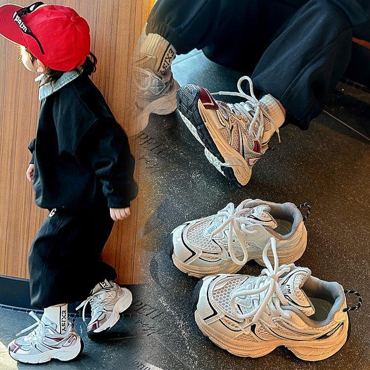 Children's shoes dad shoes 2025 spring new girls sports shoes soft sole boys casual shoes little girl classmate