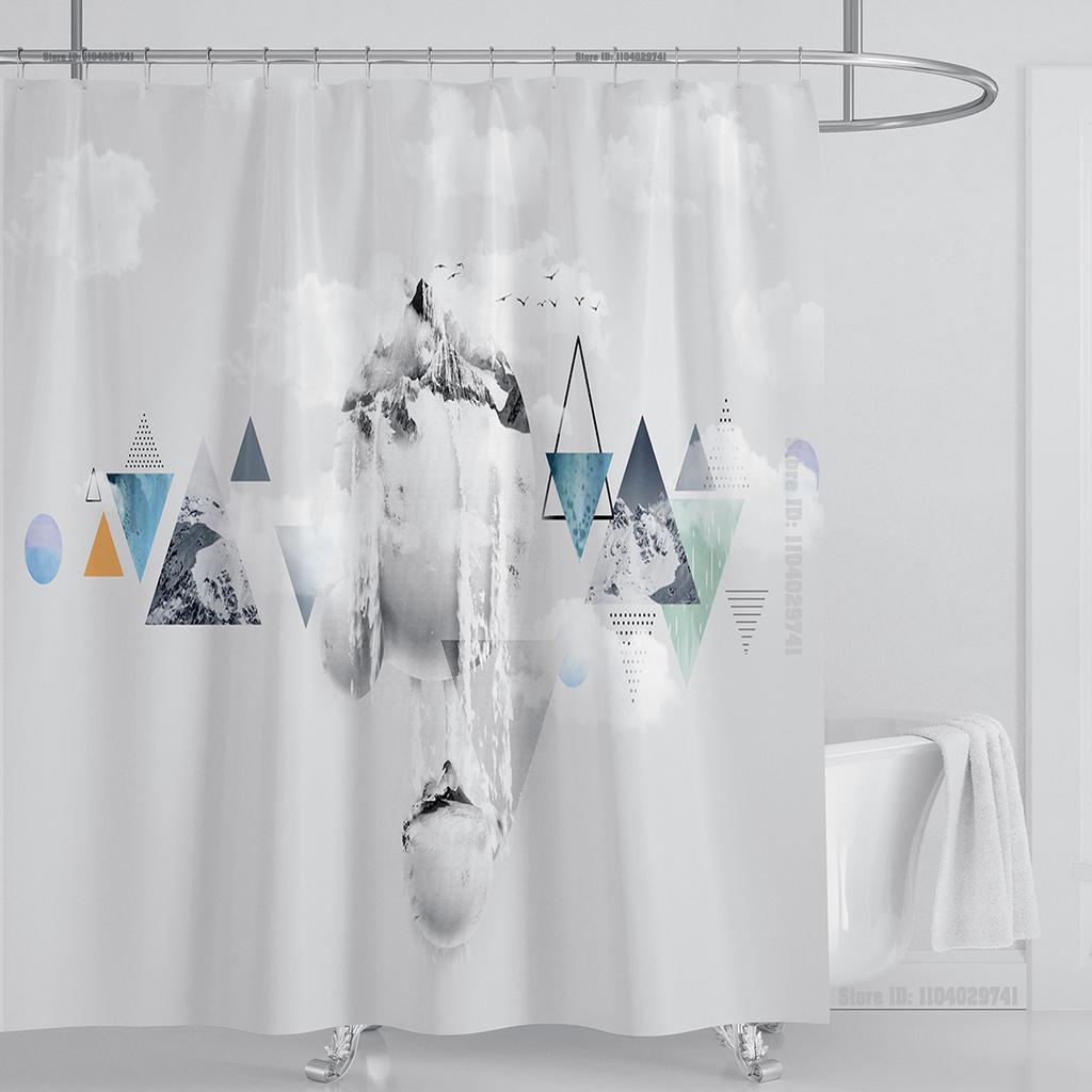 Piante Grafico Tenda da Doccia Impermeabile Tenda da Doccia Tessuto Poliestere Stampa 3D Tende da Bagno Decorazione Bagno Con Ganci