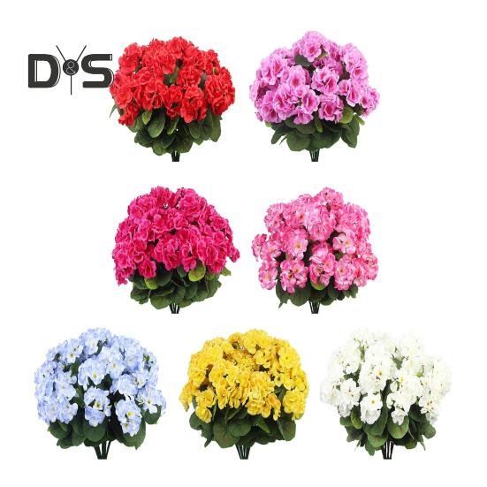 Artificial Begonias Bunch Reusable Wedding Party Decor Faux Flowers Fake Begonia Flowers for Home Interior Garden Porch Decoration
