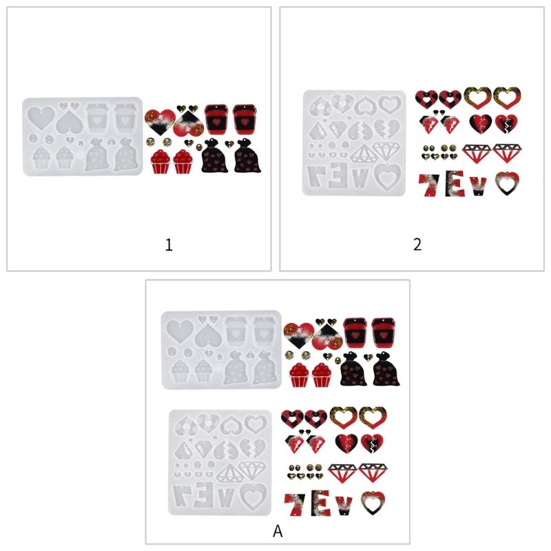 Unique Dripping Glue Earring Mold Valentine’s Day Resin Earrings Molds Customizable Silicone Mould for DIY Lovers