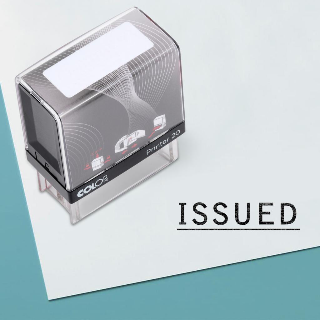 Issued Self Inking Rubber Stamp Custom Colop Office Stationary P20 Mini Stamper
