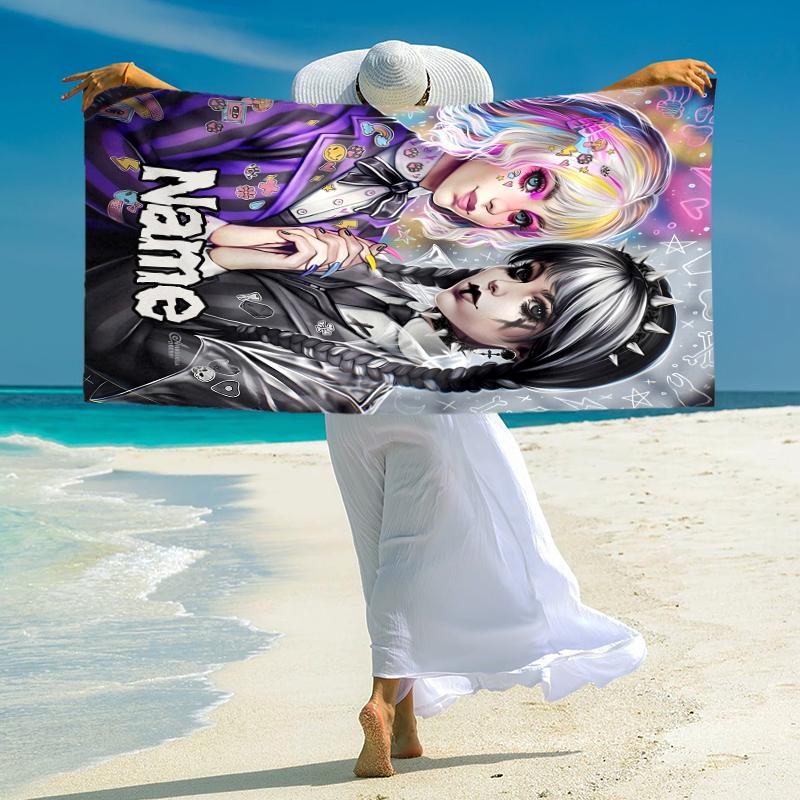 Personalized Monster High Adventure Beach Towel Microfiber Beach Towel Thin Absorbent for Beach Swimming Yoga Bath Sports. 0910342