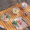 1-2PCS Portable Foldable Camping Tableware Lightweight Folding Bowl Plate Cup Filter Travel Chopping Board Food-Grade Tableware