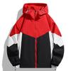 Kontrastfarbe Outdoor Winddichte Kapuzenjacke Herren Locker Sportjacke Jacke Windjacke