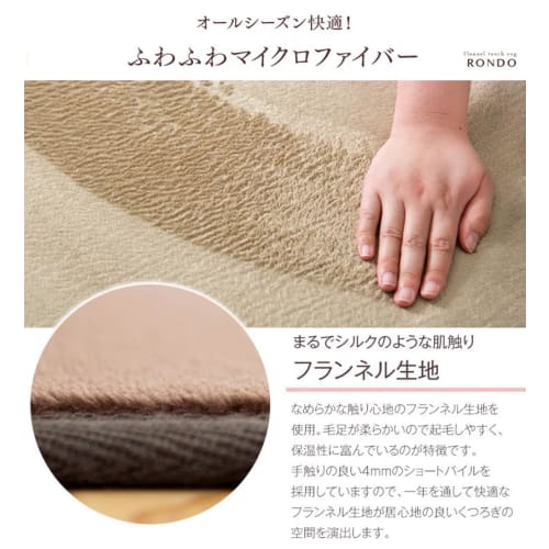 Tansu No Gen Rug, 3-tatami Size (200 X 250 Cm), In a Muted Color That Blends In with Any Room. Washable, Compatible with Heated Carpets. Stylish Nordi