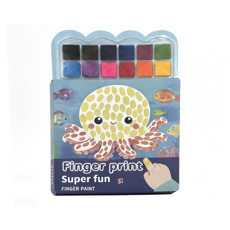 Portable Fingerprint Art Kit for Young Children - Creative DIY Finger Painting Set