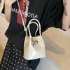 Women's PU Leather Shoulder Bag Mini Crossbody Bags Retro Simple Manual Small Square Korean Cute Versatile Female