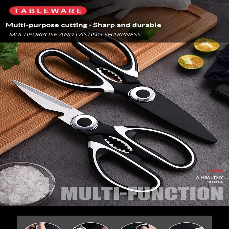 Multifunctional Kitchen Scissors Household Cut Vegetables Roast Broiler Scissors Stainless Steel Scissors