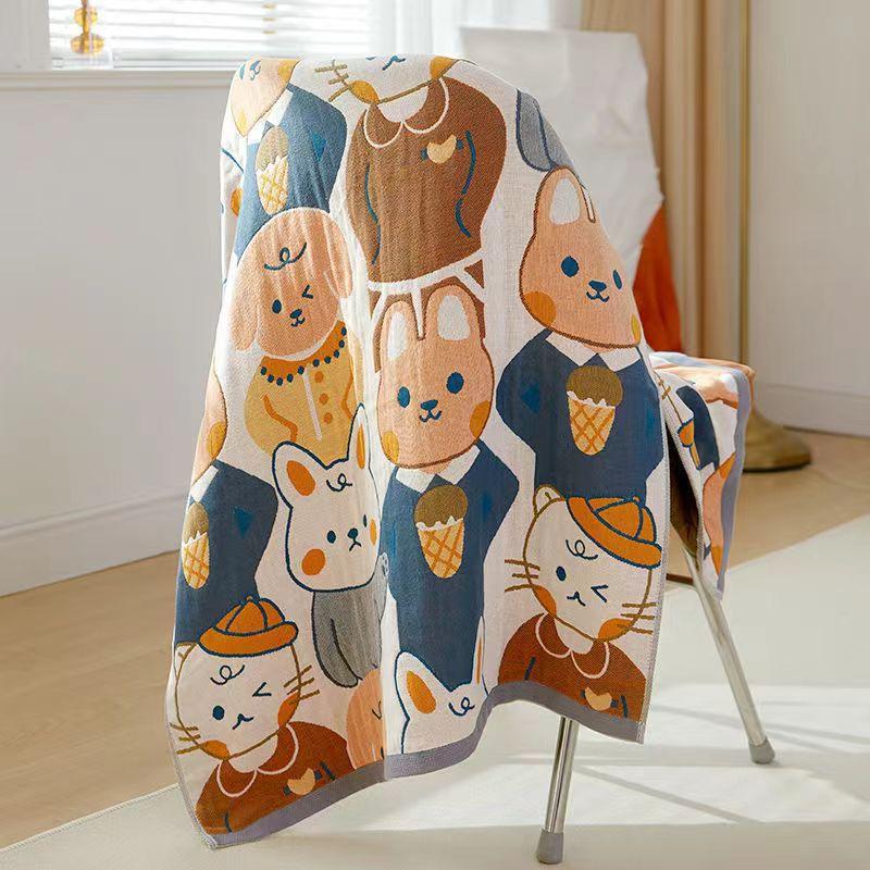 Multi-Layer Gauze Cotton Bath Towel Soft And Comfortable Beach Towel Ethnic Style Sun God Skin-Friendly Water Absorption