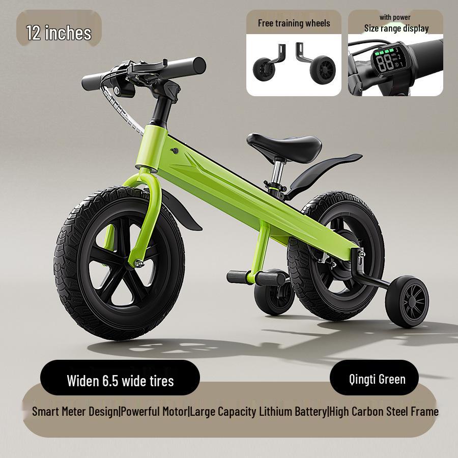 Adjustable Electric Kids' Bicycle for Ages 3-12 - Suitable for Boys and Girls