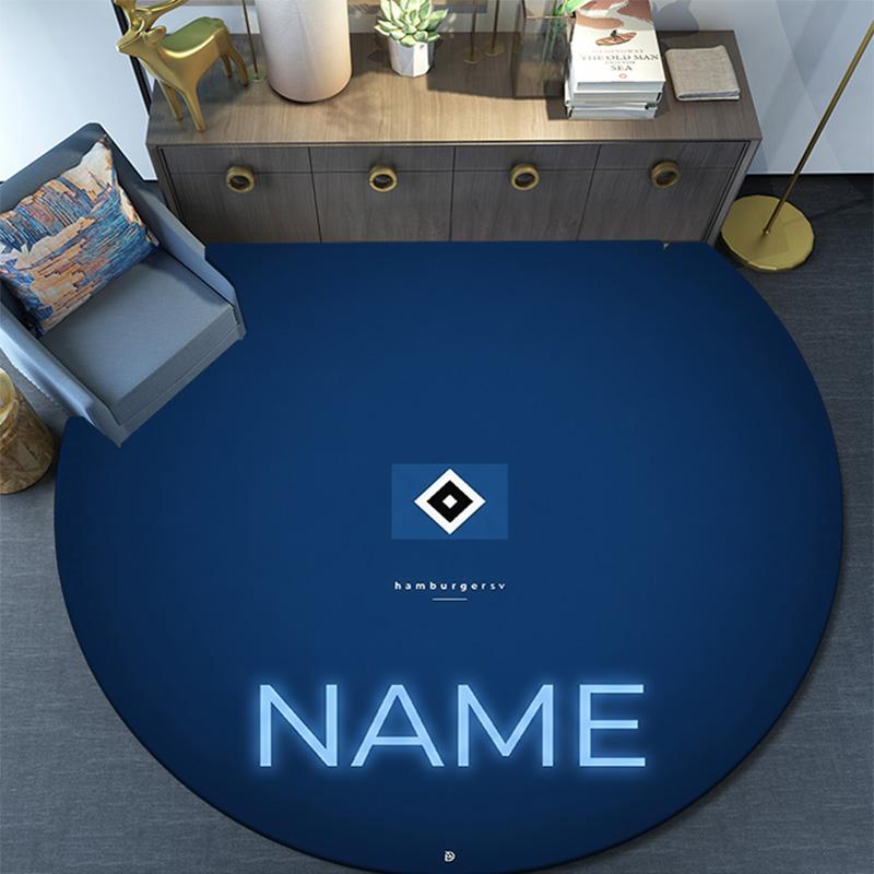 Custom Name HSV Round Area Rug,Carpet Rug for Living Room Bedroom Sofa Playroom Decor,Non-slip Floor Mat