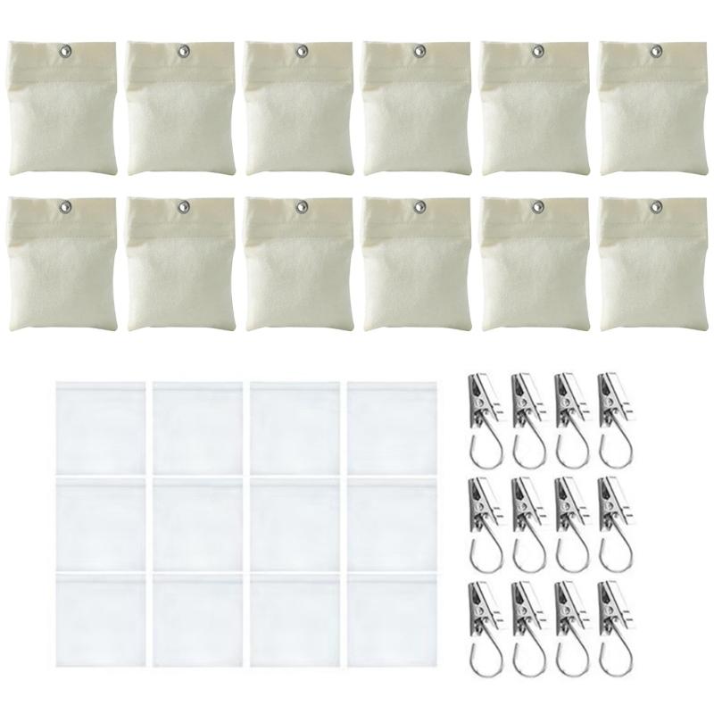 Прочные мешки-утяжелители для штор мешки для хранения песка с противокоррозийным зажимом многоразовое решение для защиты от ветра на открытом воздухе 12 шт белый 2490₽
