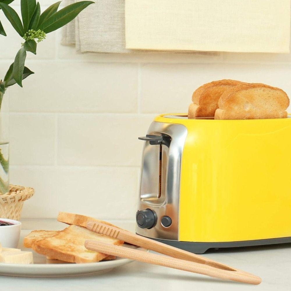 Premium Anti-slip Bamboo Toast Tongs Non-stick Versatile Food Tong Heat Resistant Eco-friendly Toaster Bacon Clips Kitchen