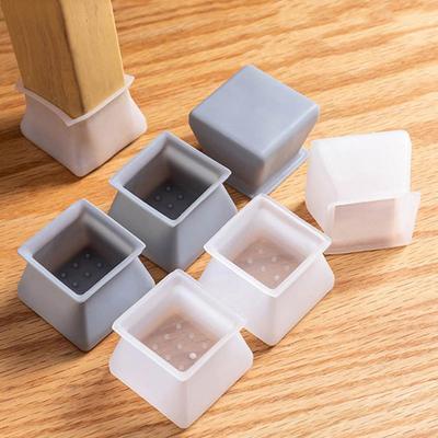 16pcs/set Square Silicone Non-slip Furniture Table Chair Leg Floor Feet Cap Cover Protector Feet Pads Cover